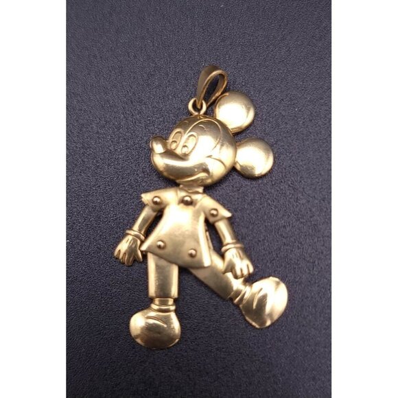 Vintage Disney 18kt Yellow Gold Fully Articulating Mickey Mouse Pendant - Picture 4 of 10